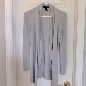 WHBM Wmns silver sparkle cardigan. Size XS